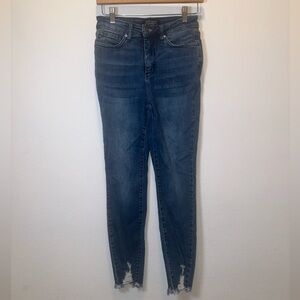 Judy Blue Raw Hem Distressed Skinny Fit Jeans